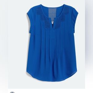 Lace detail split neck blouse